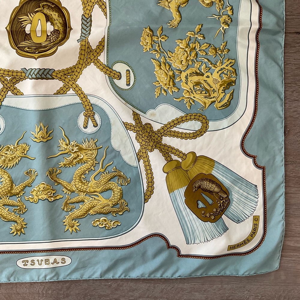 Hermes Tsubas 90cm Silk Scarf. RARE. - Picture 3 of 5